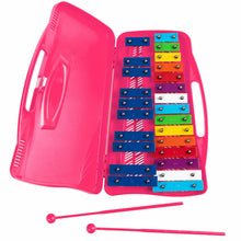 Load image into Gallery viewer, Gymax 25 Notes Kids Glockenspiel Chromatic Metal Xylophone w/ Pink Case and 2 Mallets