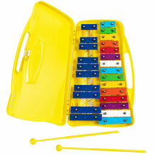 Load image into Gallery viewer, Gymax 25 Notes Kids Glockenspiel Chromatic Metal Xylophone w/Yellow Case and 2 Mallets