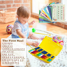 Load image into Gallery viewer, Gymax 25 Notes Kids Glockenspiel Chromatic Metal Xylophone w/Yellow Case and 2 Mallets
