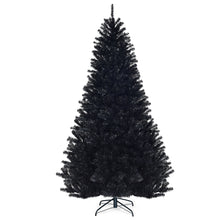 Load image into Gallery viewer, Gymax 7.5FT Artificial Halloween Christmas Tree Hinged Pine Tree Holiday Decoration Black