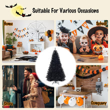 Load image into Gallery viewer, Gymax 7.5FT Artificial Halloween Christmas Tree Hinged Pine Tree Holiday Decoration Black