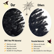 Load image into Gallery viewer, Gymax 7.5FT Artificial Halloween Christmas Tree Hinged Pine Tree Holiday Decoration Black