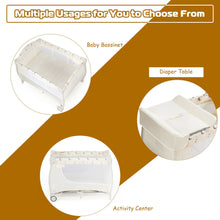 Load image into Gallery viewer, Gymax Foldable Baby Playard Portable Playpen Nursery Center w/ Changing Station Beige