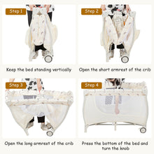 Load image into Gallery viewer, Gymax Foldable Baby Playard Portable Playpen Nursery Center w/ Changing Station Beige