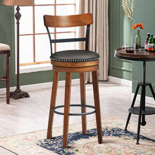 Load image into Gallery viewer, Gymax 30.5'' BarStool Swivel Pub Height kitchen Dining Bar Chair with Rubber Wood Legs