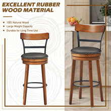 Load image into Gallery viewer, Gymax 30.5'' BarStool Swivel Pub Height kitchen Dining Bar Chair with Rubber Wood Legs