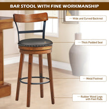 Load image into Gallery viewer, Gymax 30.5'' BarStool Swivel Pub Height kitchen Dining Bar Chair with Rubber Wood Legs