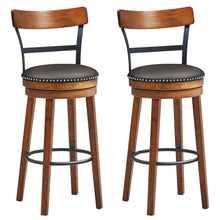 Load image into Gallery viewer, Gymax Set of 2 BarStool 30.5'' Swivel Pub Height Dining Chair with Rubber Wood Legs