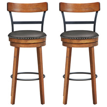 Load image into Gallery viewer, Gymax Set of 2 BarStool 30.5'' Swivel Pub Height Dining Chair with Rubber Wood Legs