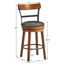 Load image into Gallery viewer, Gymax Set of 4 BarStool 25.5'' Swivel Counter Height Dining Chair with Rubber Wood Legs