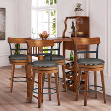 Load image into Gallery viewer, Gymax Set of 4 BarStool 25.5'' Swivel Counter Height Dining Chair with Rubber Wood Legs