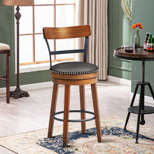 Load image into Gallery viewer, Gymax Set of 4 BarStool 25.5'' Swivel Counter Height Dining Chair with Rubber Wood Legs