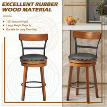 Load image into Gallery viewer, Gymax Set of 4 BarStool 25.5'' Swivel Counter Height Dining Chair with Rubber Wood Legs