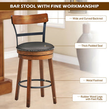 Load image into Gallery viewer, Gymax Set of 4 BarStool 25.5'' Swivel Counter Height Dining Chair with Rubber Wood Legs