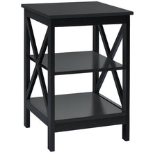 Load image into Gallery viewer, Gymax 3-Tier Nightstand End Table X Design Storage Display Shelf Living Room