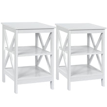 Load image into Gallery viewer, Gymax 2 PCS 3-Tier Nightstand End Table X Design Storage Display Shelf Living Room