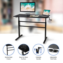 Load image into Gallery viewer, Gymax Standing Desk Height Adjustable Sit to Stand Workstation w/Crank Handle Black