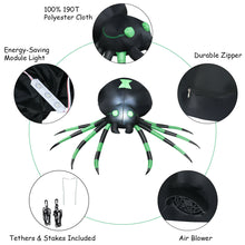 Load image into Gallery viewer, Gymax 6FT Halloween Inflatable Blow-Up Spider w/ LED Lights Outdoor Yard Decoration