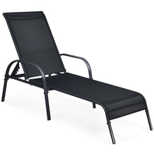 Load image into Gallery viewer, Gymax Adjustable Chaise Lounge Chair Recliner Patio Yard Outdoor w/ Armrest Black