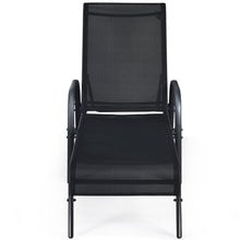 Load image into Gallery viewer, Gymax Adjustable Chaise Lounge Chair Recliner Patio Yard Outdoor w/ Armrest Black