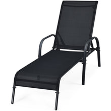 Load image into Gallery viewer, Gymax Adjustable Chaise Lounge Chair Recliner Patio Yard Outdoor w/ Armrest Black