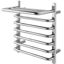 Load image into Gallery viewer, Gymax 10-Bar Wall Mounted Towel Warmer Stainless Steel Plug-in Towel Rack w/ Top Shelf