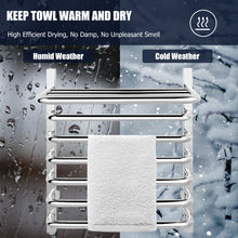 Load image into Gallery viewer, Gymax 10-Bar Wall Mounted Towel Warmer Stainless Steel Plug-in Towel Rack w/ Top Shelf