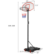 Load image into Gallery viewer, Gymax Basketball System Hoop Stand Backboard w/ Adjustable Height Wheels