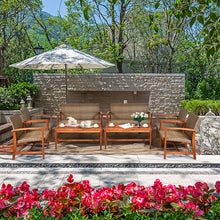 Load image into Gallery viewer, Gymax 8PCS Patio Conversation Set Outdoor Furniture Set w/ Acacia Wood Frame
