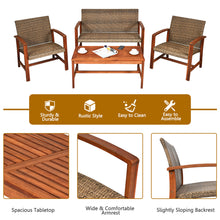 Load image into Gallery viewer, Gymax 8PCS Patio Conversation Set Outdoor Furniture Set w/ Acacia Wood Frame