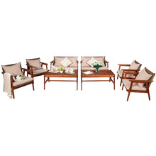 Load image into Gallery viewer, Gymax 8PCS Outdoor Furniture Set Patio Conversation Set w/ Wood Frame Cushion