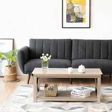 Load image into Gallery viewer, Gymax 43.5'' Rustic Coffee Table Farmhouse Cocktail Table w/ Storage Shelf