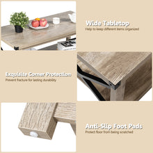 Load image into Gallery viewer, Gymax 43.5'' Rustic Coffee Table Farmhouse Cocktail Table w/ Storage Shelf
