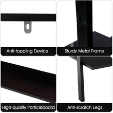 Load image into Gallery viewer, Gymax Industrial Ladder Shelf 4-Tier Leaning Wall Bookcase Plant Stand Rustic Black