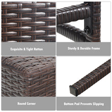 Load image into Gallery viewer, Gymax 3PCS Rattan Patio Bar Table & Stool Set Dining Set w/ Turquoise Cushion