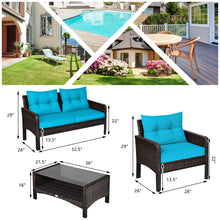 Load image into Gallery viewer, Gymax 8PCS Rattan Patio Conversation Set Outdoor Furniture Set Cushioned