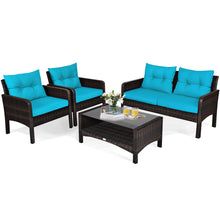 Load image into Gallery viewer, Gymax 8PCS Rattan Patio Conversation Set Outdoor Furniture Set Cushioned