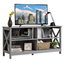 Load image into Gallery viewer, Gymax TV Stand Entertainment Media Center for TV's up to 55'' w/ Storage Shelves Gray
