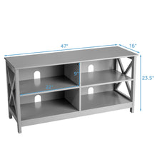 Load image into Gallery viewer, Gymax TV Stand Entertainment Media Center for TV's up to 55'' w/ Storage Shelves Gray