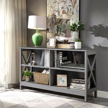 Load image into Gallery viewer, Gymax TV Stand Entertainment Media Center for TV's up to 55'' w/ Storage Shelves Gray