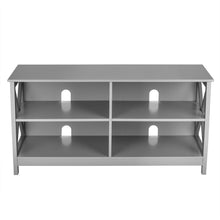 Load image into Gallery viewer, Gymax TV Stand Entertainment Media Center for TV's up to 55'' w/ Storage Shelves Gray