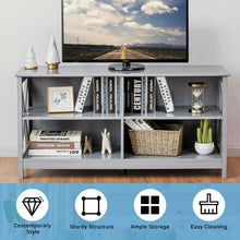 Load image into Gallery viewer, Gymax TV Stand Entertainment Media Center for TV's up to 55'' w/ Storage Shelves Gray