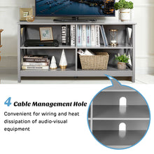 Load image into Gallery viewer, Gymax TV Stand Entertainment Media Center for TV's up to 55'' w/ Storage Shelves Gray