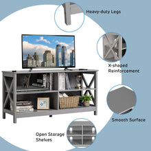 Load image into Gallery viewer, Gymax TV Stand Entertainment Media Center for TV's up to 55'' w/ Storage Shelves Gray