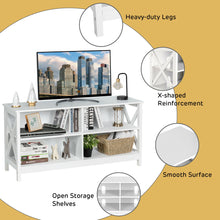 Load image into Gallery viewer, Gymax TV Stand Entertainment Media Center for TV's up to 55'' w/ Storage Shelves White