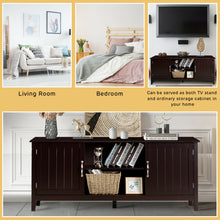Load image into Gallery viewer, Gymax TV Stand Entertainment Media Center for TV's up to 65'' w/Storage Cabinets Brown