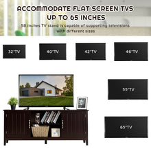 Load image into Gallery viewer, Gymax TV Stand Entertainment Media Center for TV's up to 65'' w/Storage Cabinets Brown
