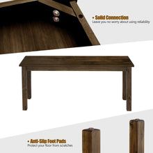 Load image into Gallery viewer, Gymax 3pcs Dining Set Modern Studio Collection Table with 2 Benches Wood Legs Coffee