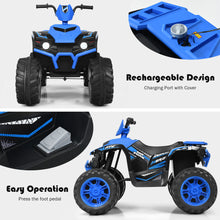 Load image into Gallery viewer, Gymax 12V Electric Kids Ride On Car ATV 4-Wheeler Quad w/ Music LED Light Navy
