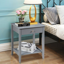 Load image into Gallery viewer, Gymax 2PCS Nightstand Sofa Side End Table Bedroom Living Room w/ Shelf Drawer Grey